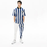 LIVE Loose Fit Striped Cotton Piqué Polo Shirt | Lacoste Mens