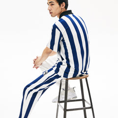 LIVE Loose Fit Striped Cotton Piqué Polo Shirt | Lacoste Mens