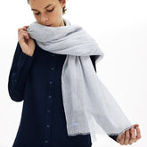 Wo Pinstriped Cotton-Linen Scarf | Lacoste Mens