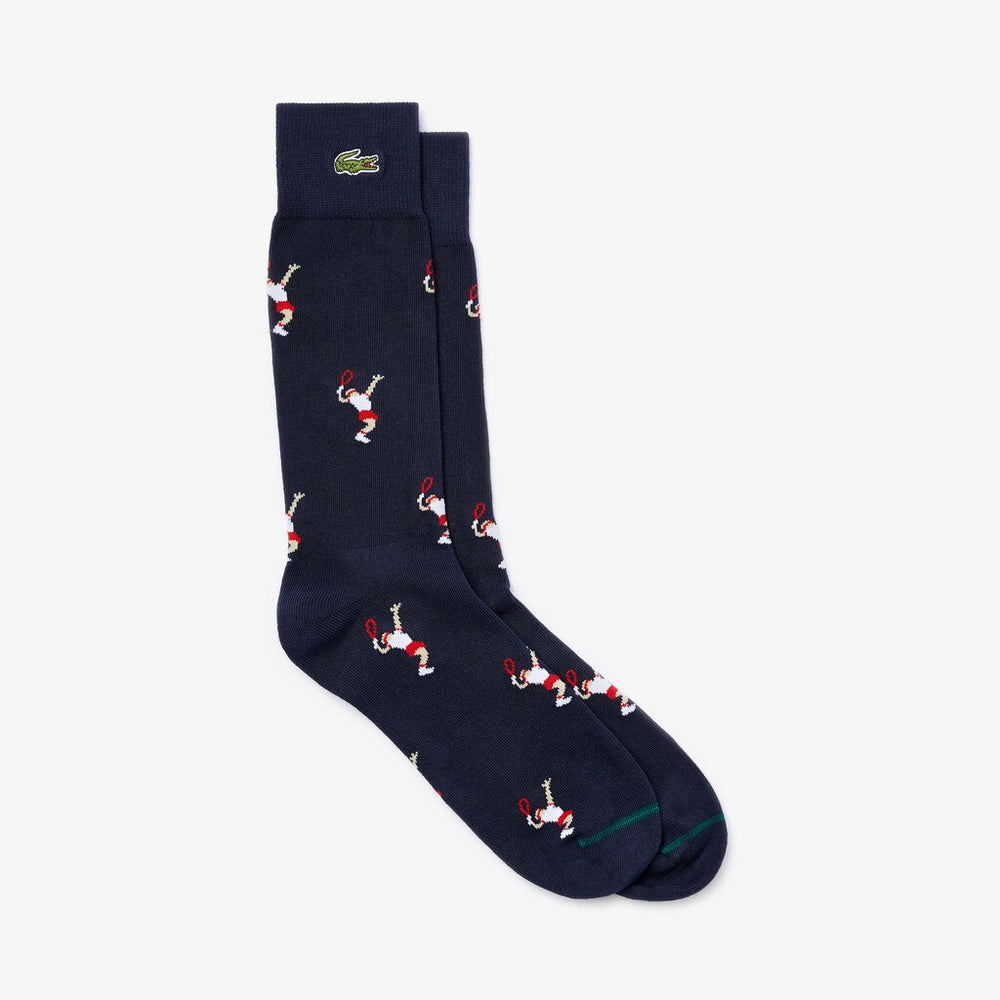Unisex LIVE Tennis Player Pattern Socks | Lacoste Mens