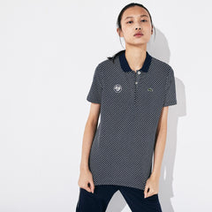 Wo SPORT Roland Garros Printed Cotton Polo Shirt | Lacoste Womens