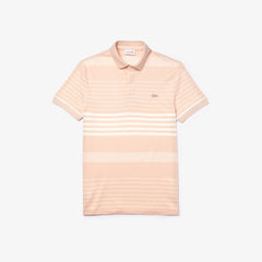 Striped Linen And Cotton Regular Fit Polo Shirt | Lacoste Mens