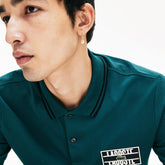 LIVE Striped-Collar Cotton Piqué Polo Shirt | Lacoste Mens