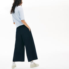 Wo Wide Cropped Cotton Pants | Lacoste Womens