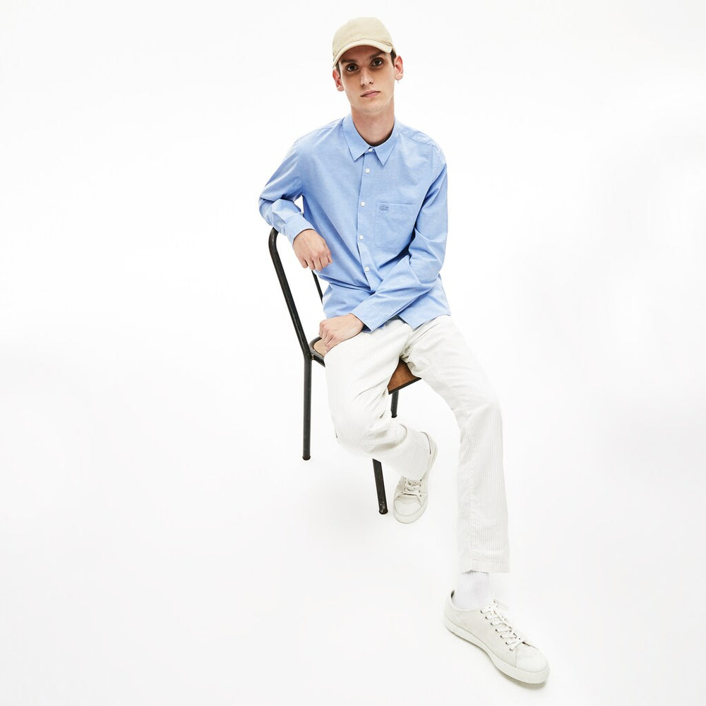 Regular Fit Cotton and Silk Shirt | Lacoste Mens