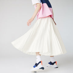 Wo Branded Elasticised Pleated Skirt | Lacoste Womens