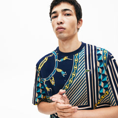 LIVE Scarf-Print Cotton T-Shirt | Lacoste Mens