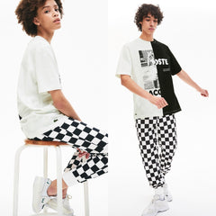 Unisex LIVE Graphic Print Cotton T-shirt | Lacoste Mens|Womens