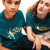 Unisex LIVE Tennis-Print Cotton T-Shirt | Lacoste Mens|Womens