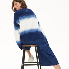 Wo Made in France Organic Loose Fit Ombré-Stripe Sweater | Lacoste Womens