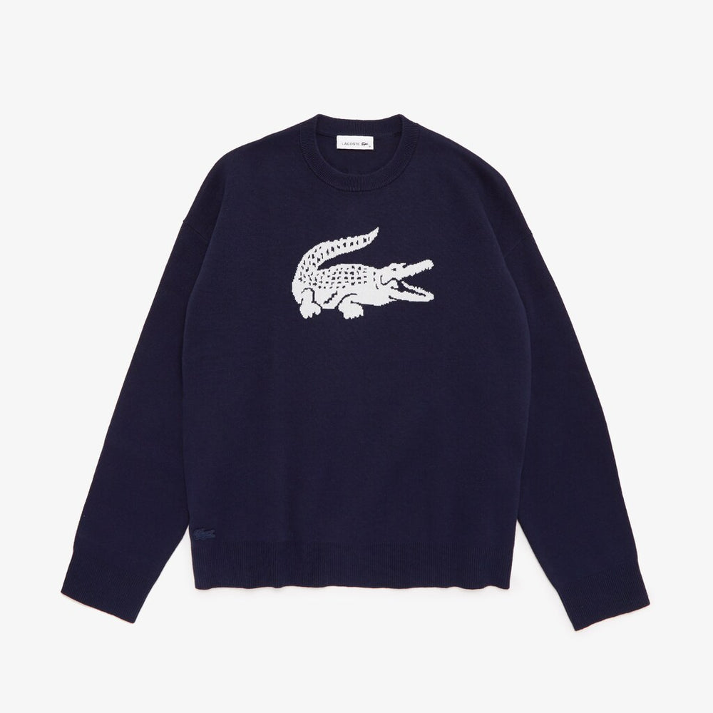 Wo Oversized Logo Cotton Stretch Sweater | Lacoste Womens