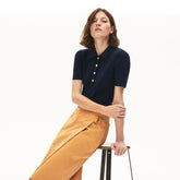Wo Buttoned Polo Collar Sweater | Lacoste Womens
