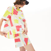 Wo Abstract-Print Cotton Blend Blouse | Lacoste Womens