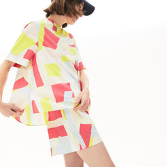 Wo Abstract-Print Cotton Blend Blouse | Lacoste Womens