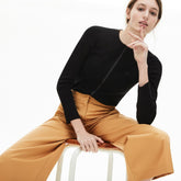 Wo Full Zip Crew Neck Cardigan | Lacoste Womens