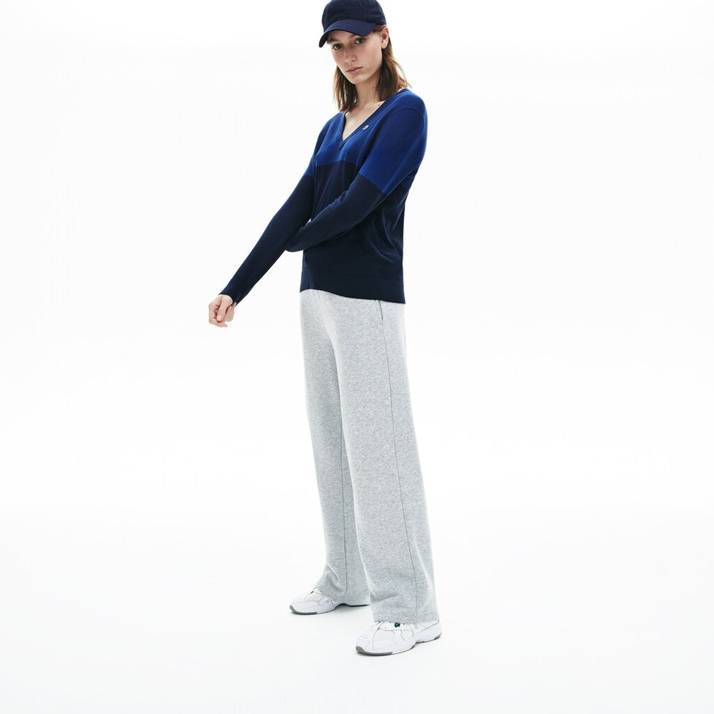 Wo Colorblock Cotton V-neck Sweater | Lacoste Womens