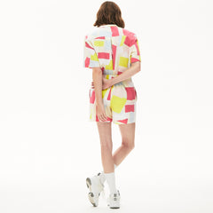 Wo Abstract-Print Cotton Poplin Shorts | Lacoste Womens