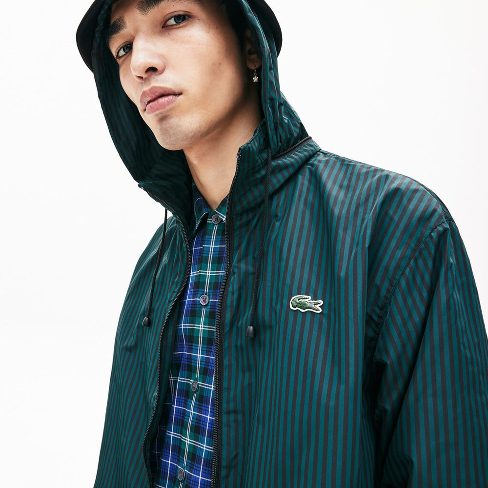 LIVE Lightweight Striped Zip-Up Jacket | Lacoste Mens