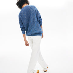 LIVE Ribbed Heathered Cotton Crewneck Sweater | Lacoste Mens