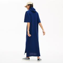Wo Oversized Hooded Organic Cotton Piqué Polo Dress | Lacoste Womens