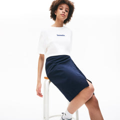 Wo Signature Printed Crew Neck Cotton T-shirt | Lacoste Womens