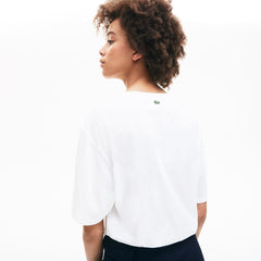Wo Signature Printed Crew Neck Cotton T-shirt | Lacoste Womens