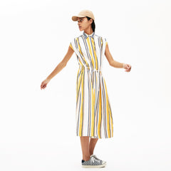 Wo Long Striped Shirtdress | Lacoste Womens