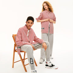Unisex LIVE Boxy-Fit Striped Cotton Shirt | Lacoste Mens|Womens