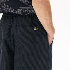 Pinstriped Linen- Blend Bermuda Shorts | Lacoste Mens