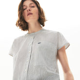 Wo Striped Linen And Cotton Blend Shirt | Lacoste Womens