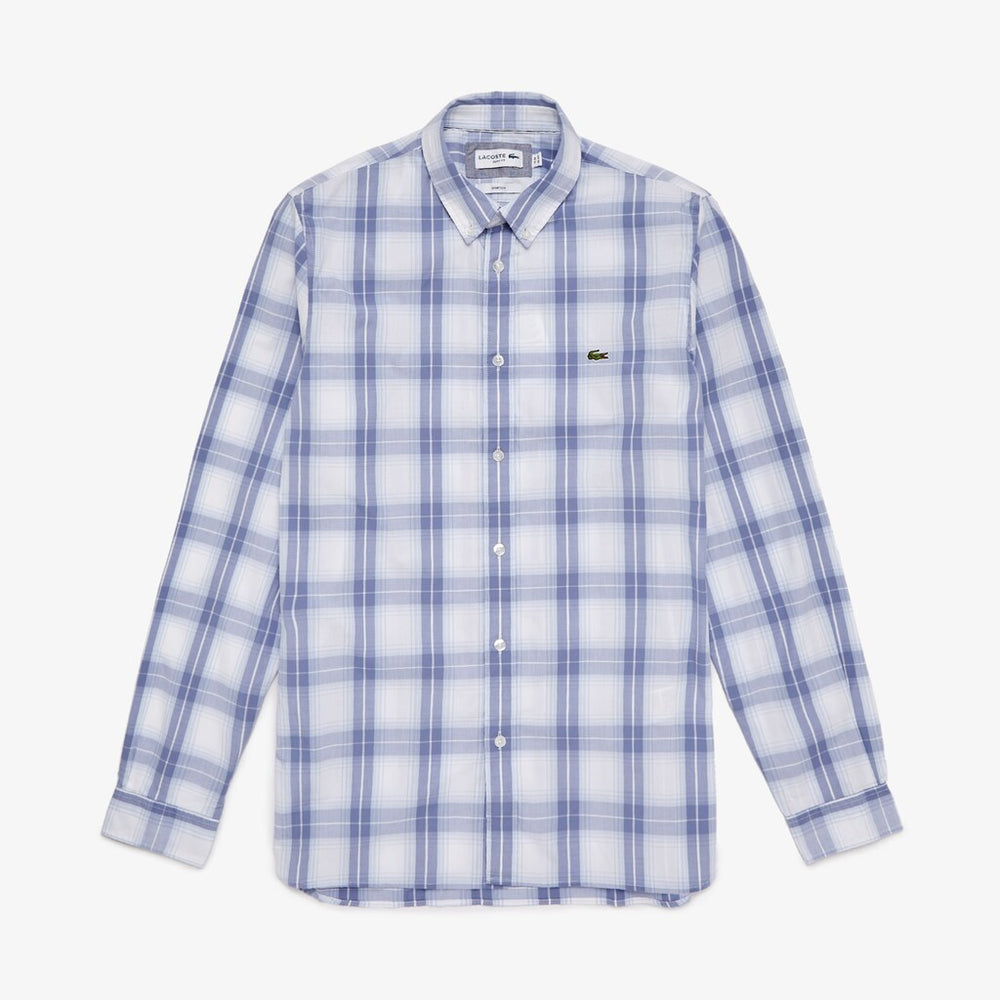 Slim Fit Long-Sleeve Wool Stretch Shirt | Lacoste Mens
