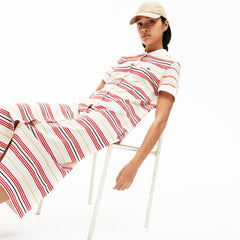 Wo Striped Cotton Buttoned Polo Dress | Lacoste Womens