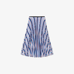 Wo MultiColor Striped Pleated Skirt | Lacoste Womens