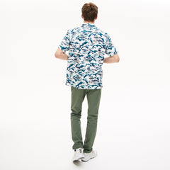 Southern France Print Cotton Hawaiian Fit Shirt | Lacoste Mens