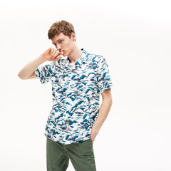Southern France Print Cotton Hawaiian Fit Shirt | Lacoste Mens