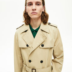 Long Belted Cotton Trench Coat | Lacoste Mens