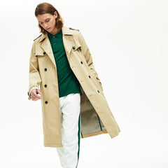 Long Belted Cotton Trench Coat | Lacoste Mens