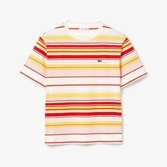 Wo Crew Neck Striped Cotton T-shirt | Lacoste Womens