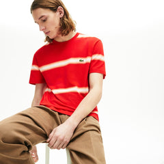 Made in France Striped Cotton Piqué Crew Neck T-shirt | Lacoste Mens