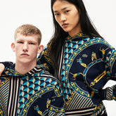 Unisex LIVE Scarf-Print Hooded Sweatshirt | Lacoste Mens|Womens