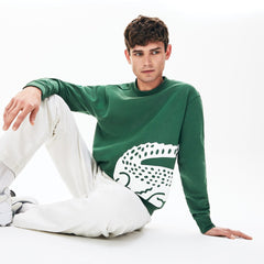 Oversize Croc Crew Neck Cotton Sweatshirt | Lacoste Mens