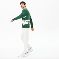 Oversize Croc Crew Neck Cotton Sweatshirt | Lacoste Mens
