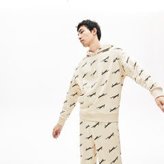 LIVE Hooded Print Fleece Sweatshirt | Lacoste Mens