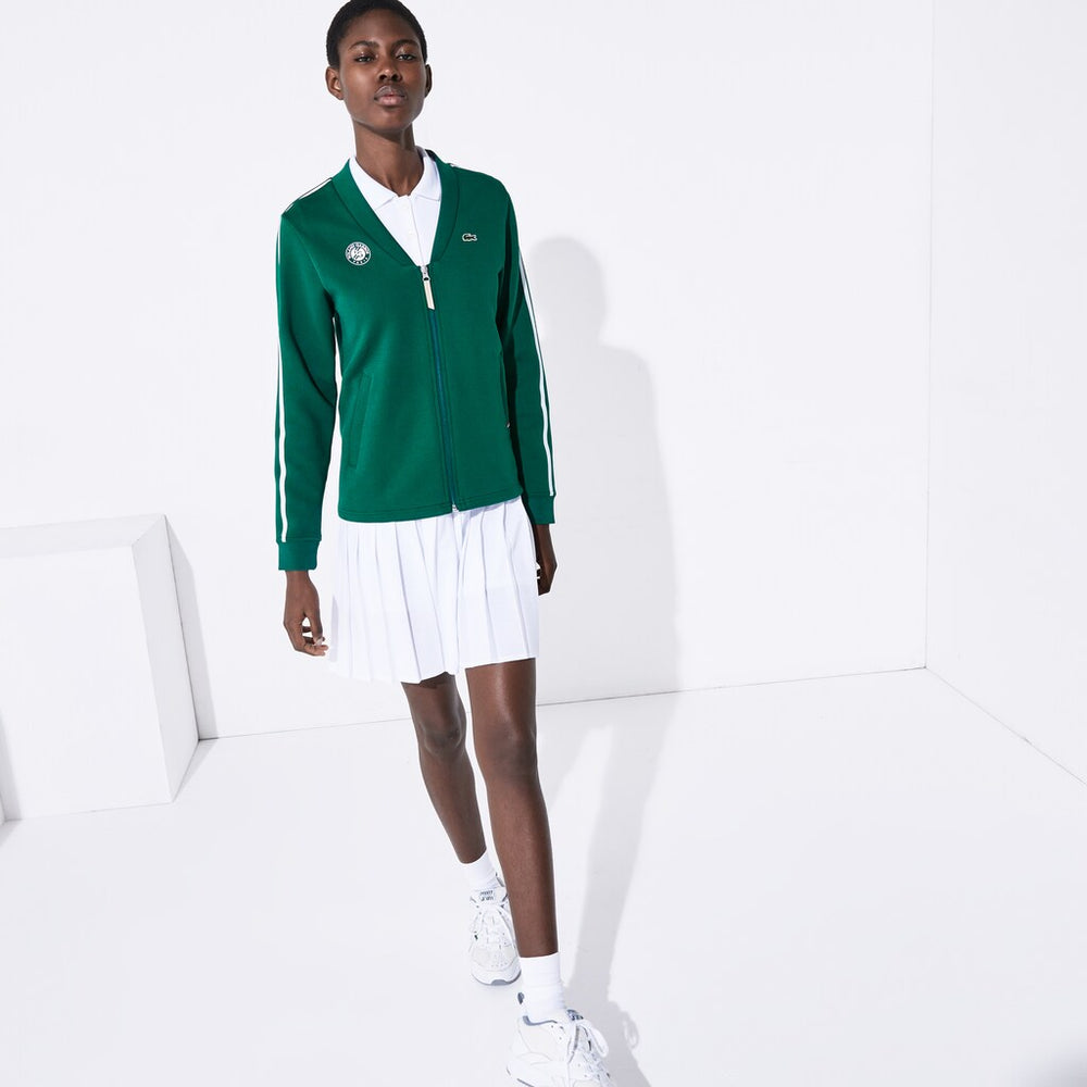 Wo SPORT Roland Garros V-Neck Zip-Up Sweatshirt | Lacoste Womens