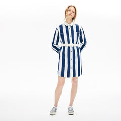Wo LIVE Striped Cotton Shirtdress | Lacoste Womens
