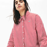 Wo LIVE Boxy-Fit Striped Cotton Shirt | Lacoste Womens