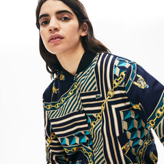 Wo LIVE Lightweight Scarf-Print Bomber Jacket | Lacoste Womens