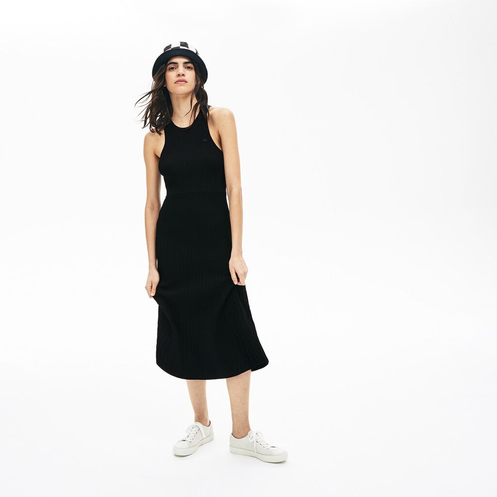 Wo LIVE Ribbed-Knit Long Tank Dress | Lacoste Womens