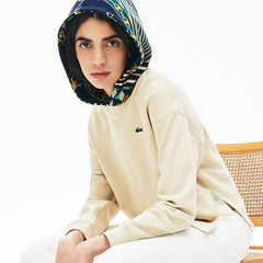 Wo LIVE Printed-Hood Fleece Sweatshirt | Lacoste Womens