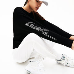 Wo LIVE 3D Signature Cotton Crewneck Sweater | Lacoste Womens